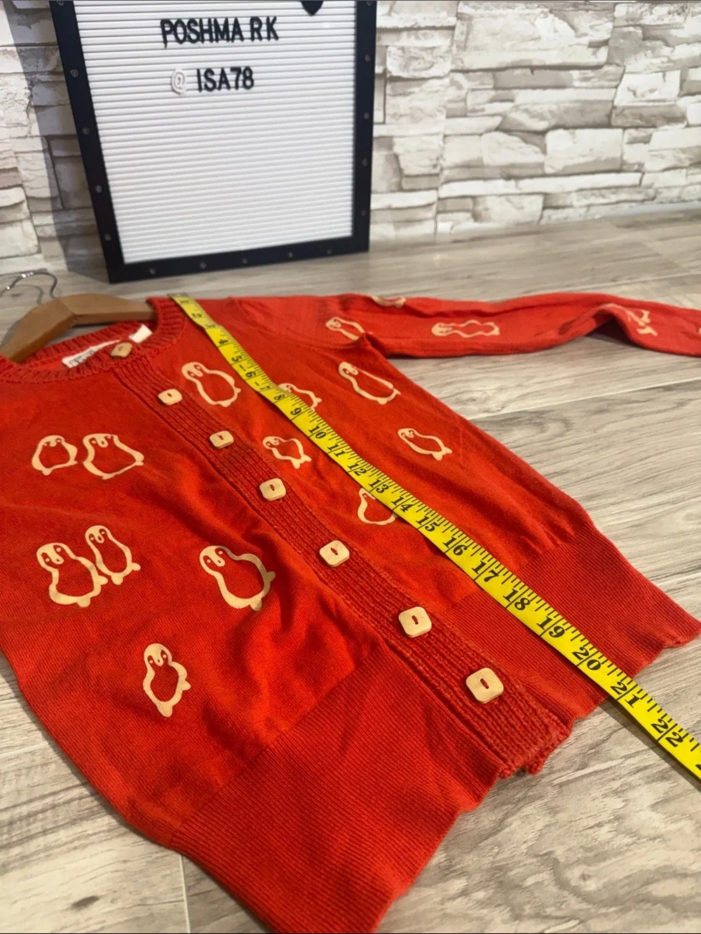 Field Flower by Anthropologie XS cardigan featuring an all-over flocked penguin